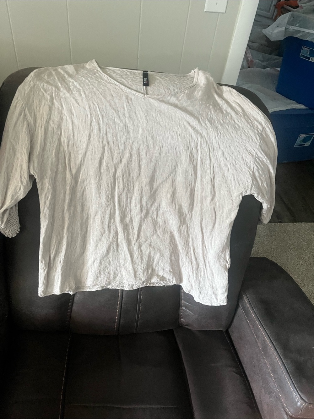 Women's light gray Scoop Neck Lightweight Blouse